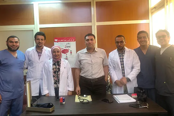 Group photo with a hospital team