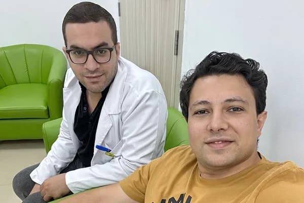 With a colleague in a clinic