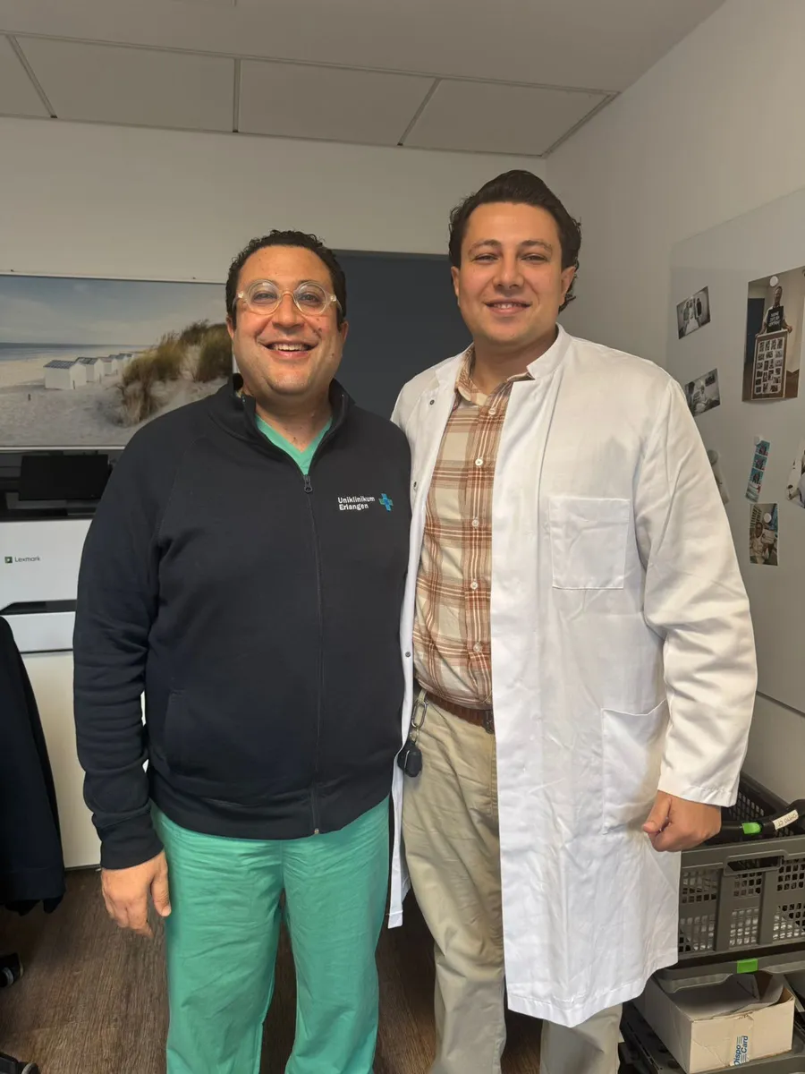 With a colleague in a cardiac imaging department